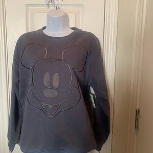Disney Women's Black Mickey Mouse Crewneck Sweatshirt
